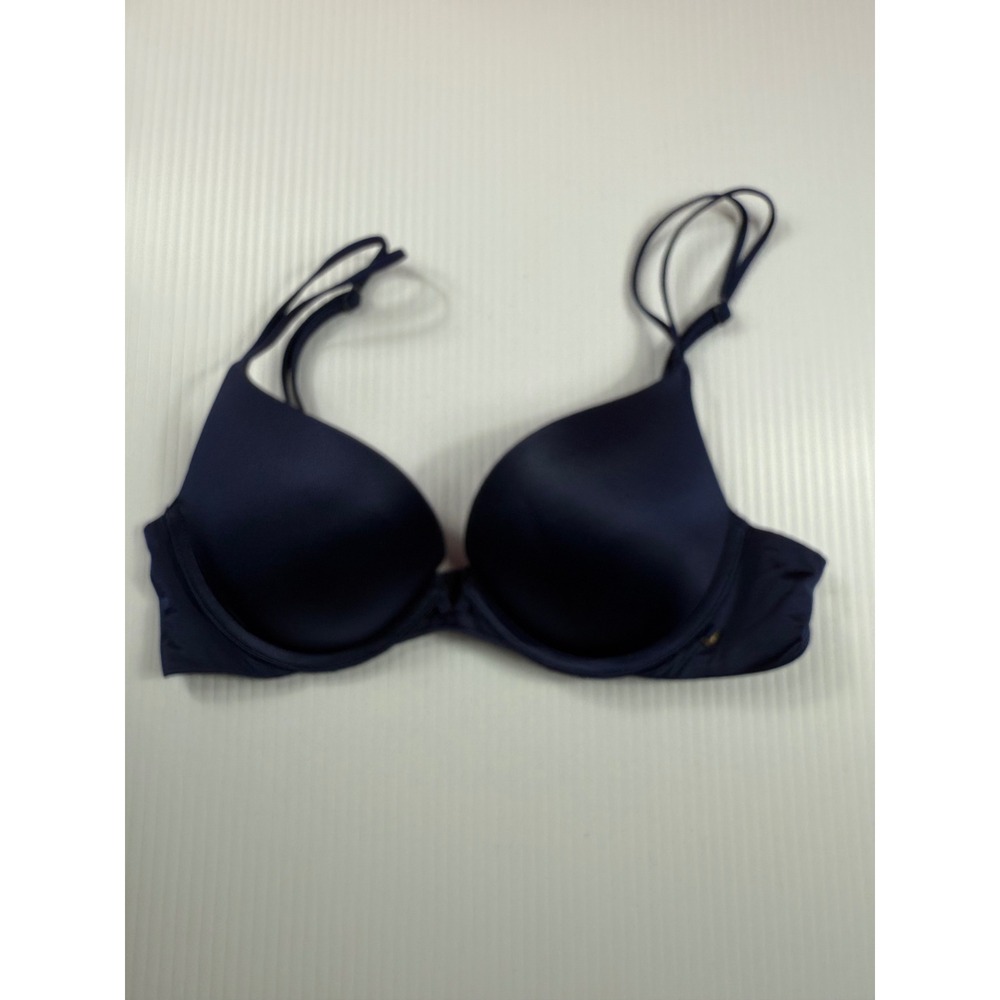 Victorias Secret Very Sexy Push Up Bra Navy Blue Lined Adjustable Straps 32B